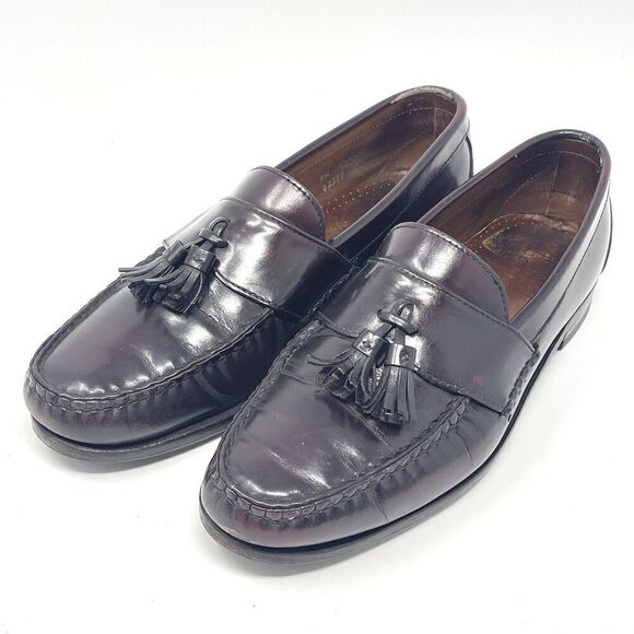 Allen Edmond Stowe Tassel Mahogany Burgundy Loafers Shoes Men’s Size 9.5 E